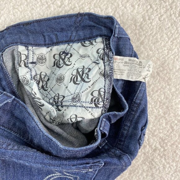 Y2K Rock & Republic Jeans Womens 24 Blue 26x30 Recession Collection Boot Flare - Picture 12 of 16